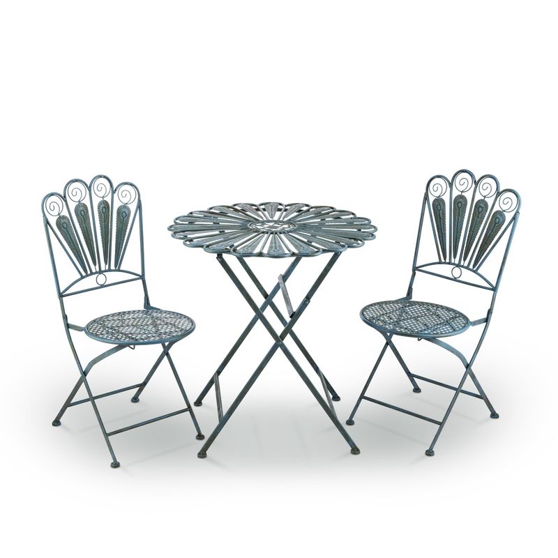 Table et chaise pliables, ensemble de patio, ensemble de bistrot inspiré du paon, pour tout rassemblement
