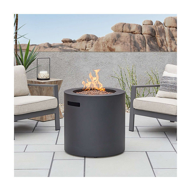 24"L x 24"W x 23,5"H AJUNION Ronde en acier gaz propane foyer pour extérieur sans fumée