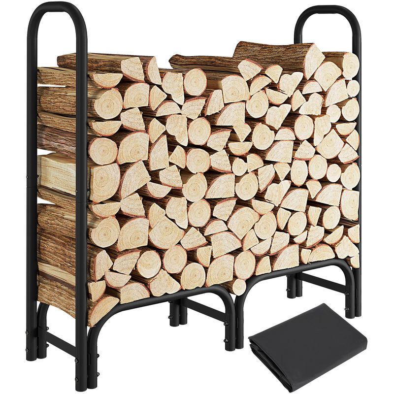 AJUNION Étagère de bois de chauffage pour le stockage intérieur et extérieur W123 x D34 x H124,5 cm