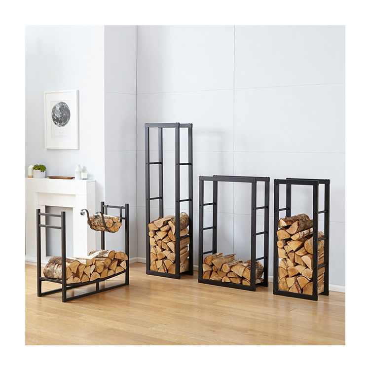 Étagère de stockage de bois de chauffage en acier solide pour intérieur et extérieur de grande taille W40x D25 x H150cm