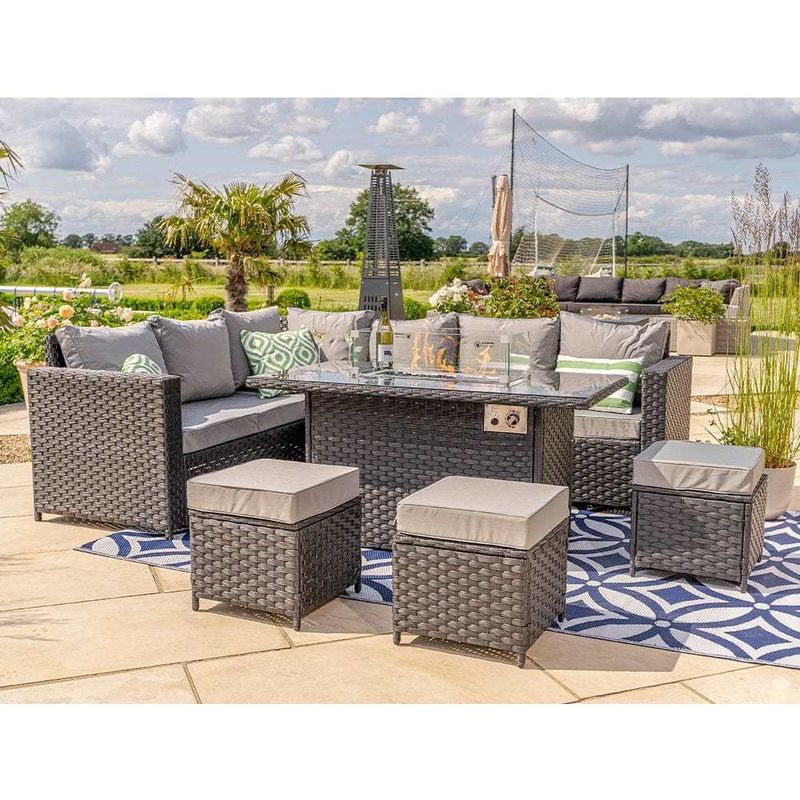 Meubles modulaires en rotin en écorce en extérieur avec table de foyer AJUNION Garden Design