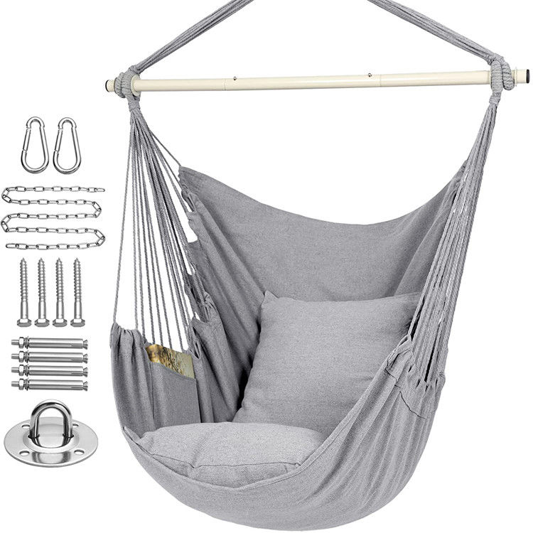 Parc jardin extérieur camping patio pliable coton portable corde suspendue hamac fauteuil pivotant