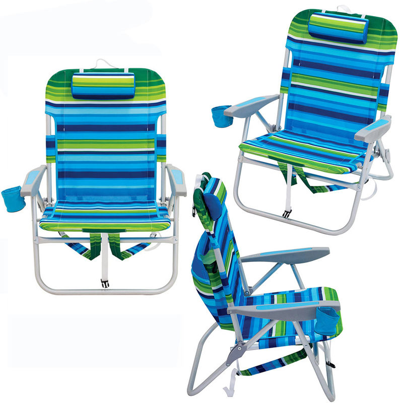 Chaise de plage pliante en aluminium extérieur avec sac de rangement et style de conception traditionnel