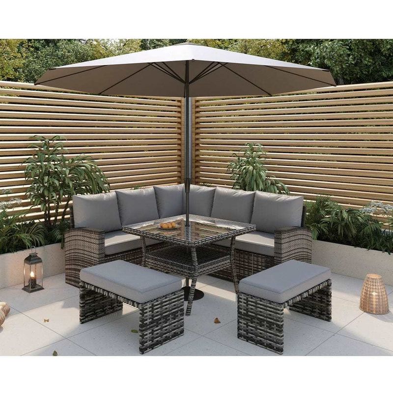 Ensemble de meubles de jardin pour tous les temps, canapé de coin en plein air