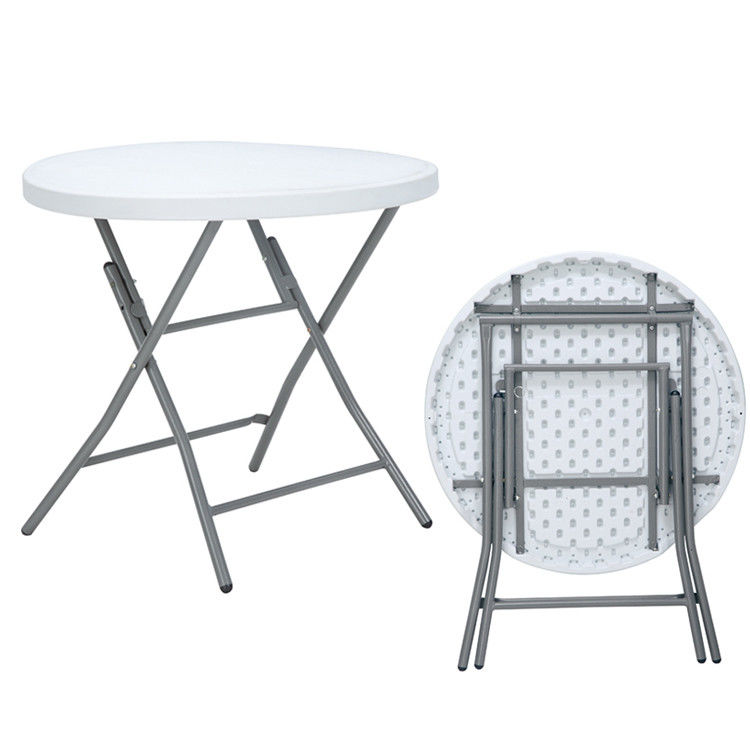 Emballage du courrier Portable ronde en plastique métallique pliable Table à manger pour le style de design moderne