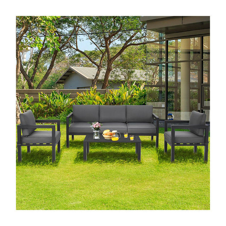 AJUNION 4 pièces meubles de patio ensemble de sièges en aluminium extérieur pour le style de design moderne