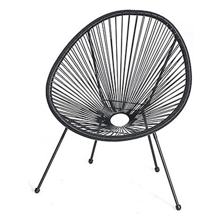 Métal cadre plastique rotin Wicker Acapulco Chaise pour le balcon extérieur