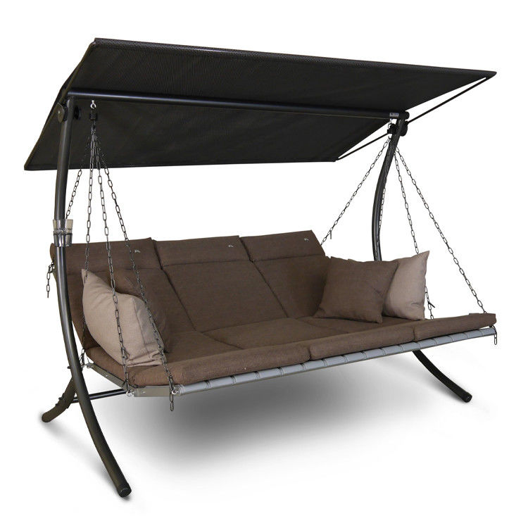 Balcon de jardin piscine de plage hamac 3 places avec fauteuil balançant et coussin