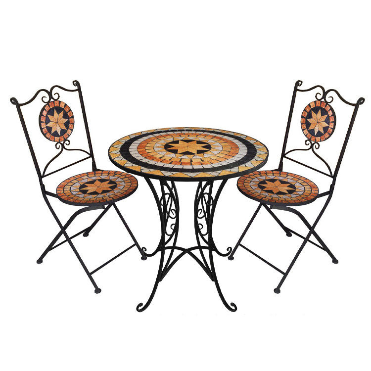 Patio extérieur jardin Bistro cadre en fer Nordique antique 2 places table à manger et chaise