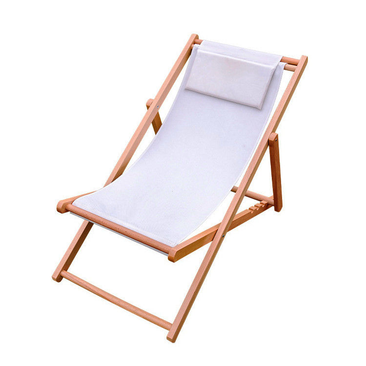 Chaise de salon pliante en bois massif pour jardin extérieur, plage et camping