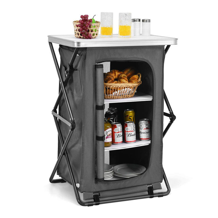 Meubles d'extérieur Table pliable portable pour jardin Camping Armoire de rangement portable