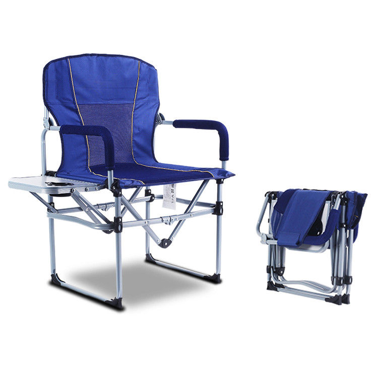 Chaise de pêche de camping en plein air avec table de côté légère et portable